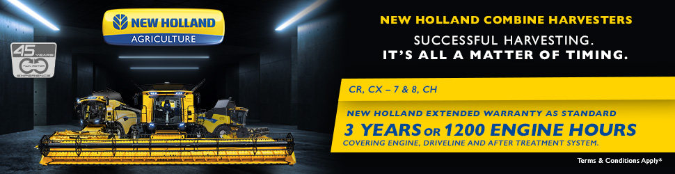 New Holland Combine Harvesters advertisement on farming news site